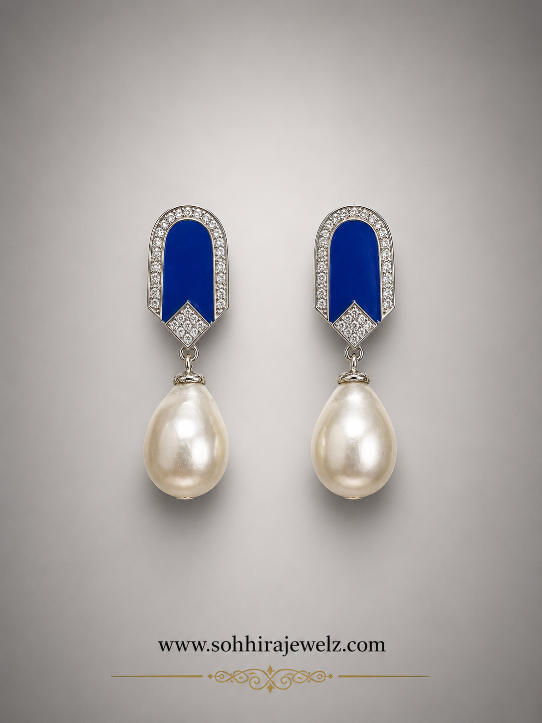 Azure Pearl Drop Earrings