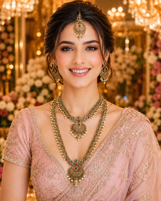 Royal Bridal Kundan Double Antique Set