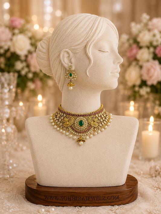 Emerald Peacock Kundan Necklace