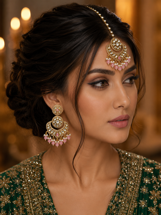 Blush Royale Maang Tikka Set