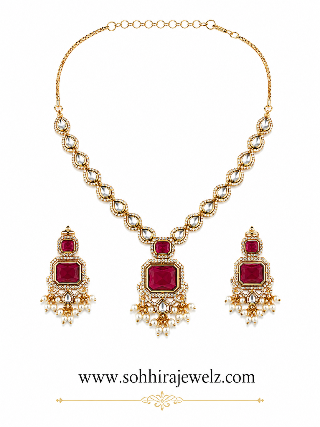 Ruby Reign Pendant Set