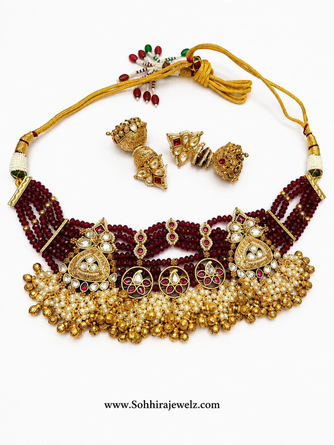 Ruby Red Kundan Choker Set