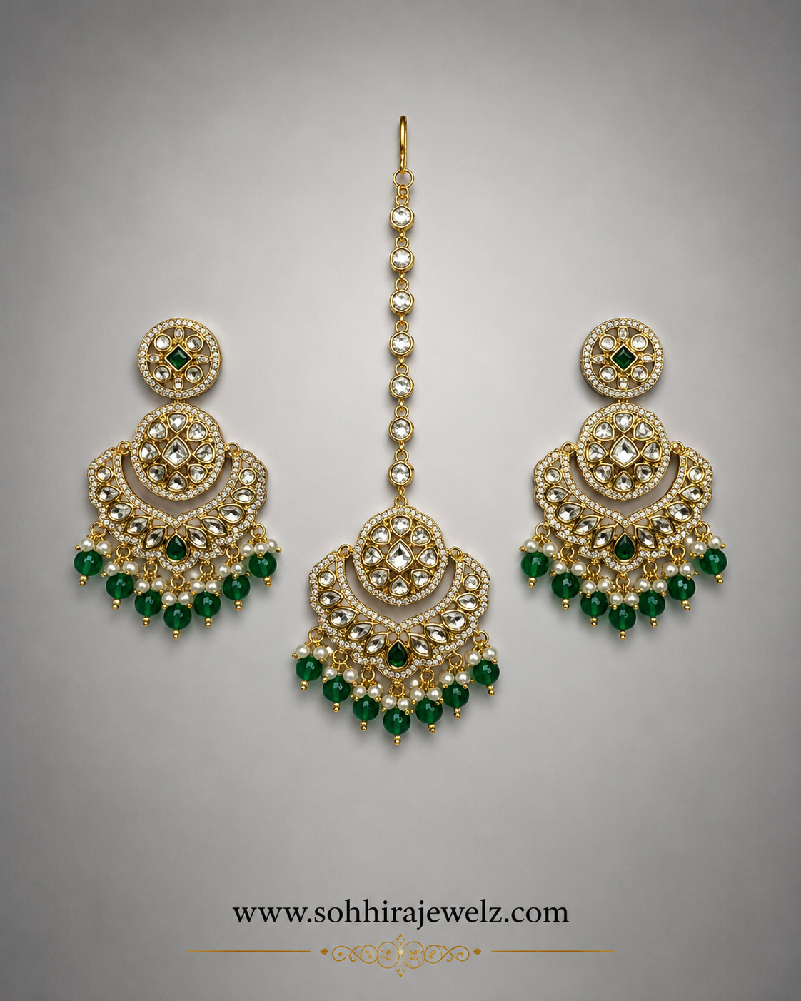 Emerald Royale Maang Tikka Set