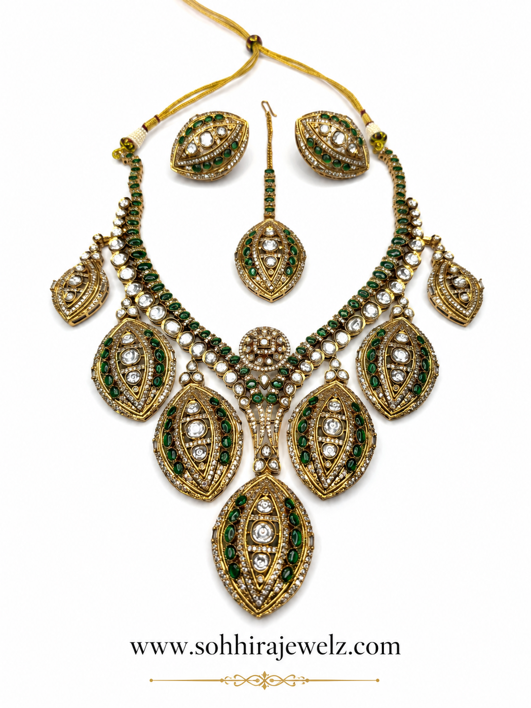Emerald Marquise Polki Necklace