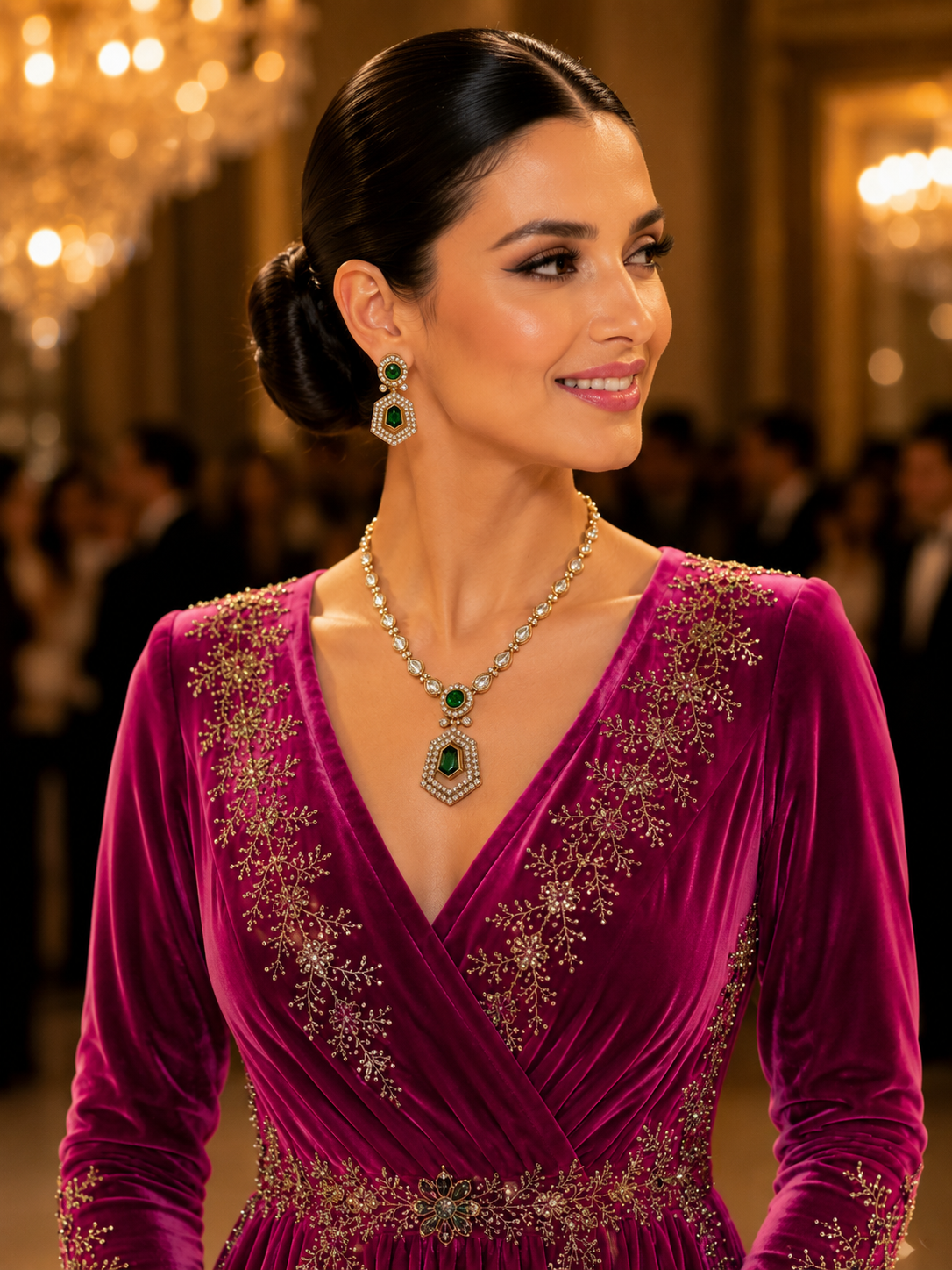 The Belgravia Emerald Pendant Set