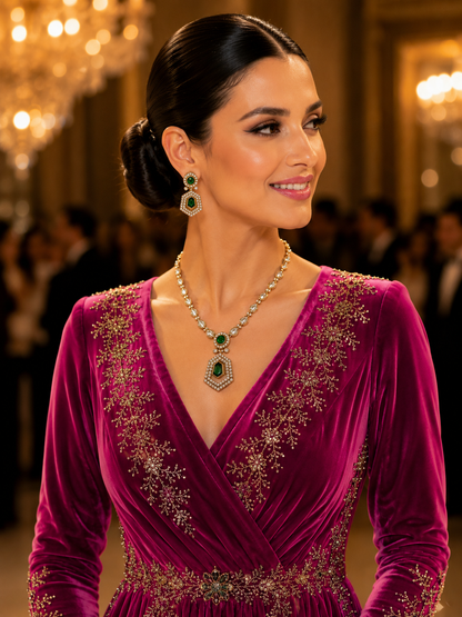 The Belgravia Emerald Pendant Set