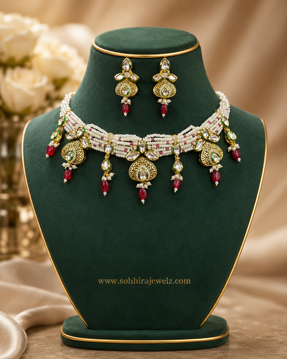 Ruby Dew Kundan Choker Set