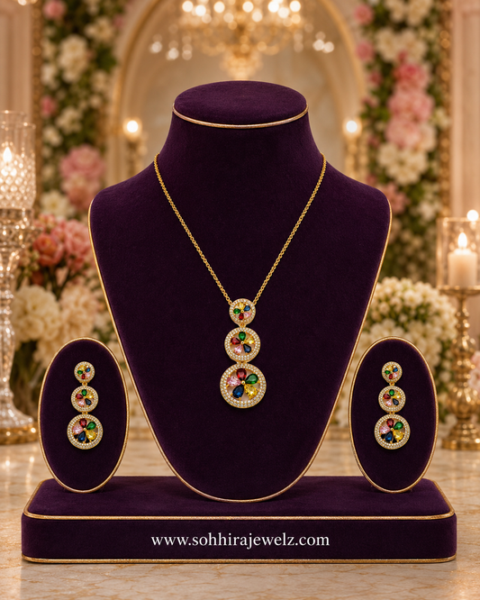 Bloom Orbit Multicolour Pendant Set