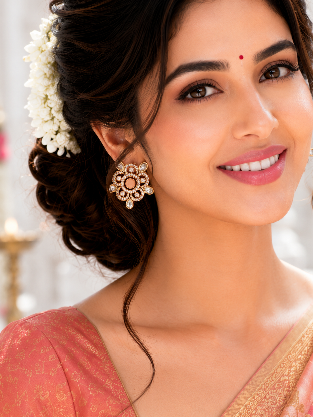 Blossom Polki Stud Earrings