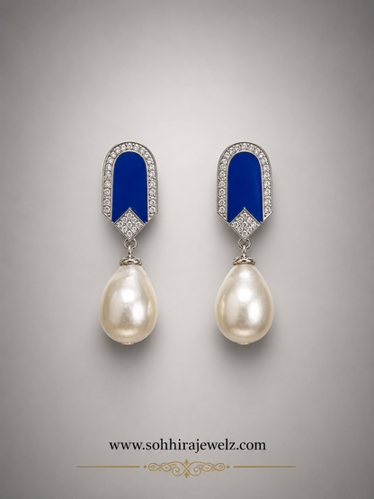 Azure Pearl Drop Earrings