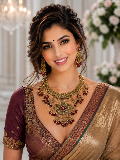 Ruby Antique Gold Necklace