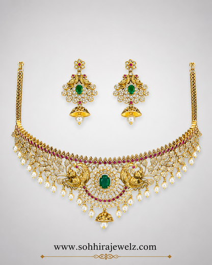 Emerald Peacock Kundan Necklace