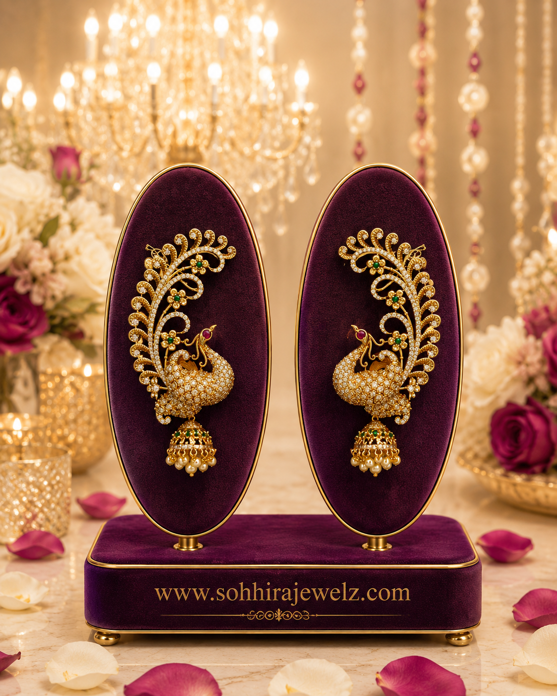 Peacock Ear Cuff Jhumka Earrings