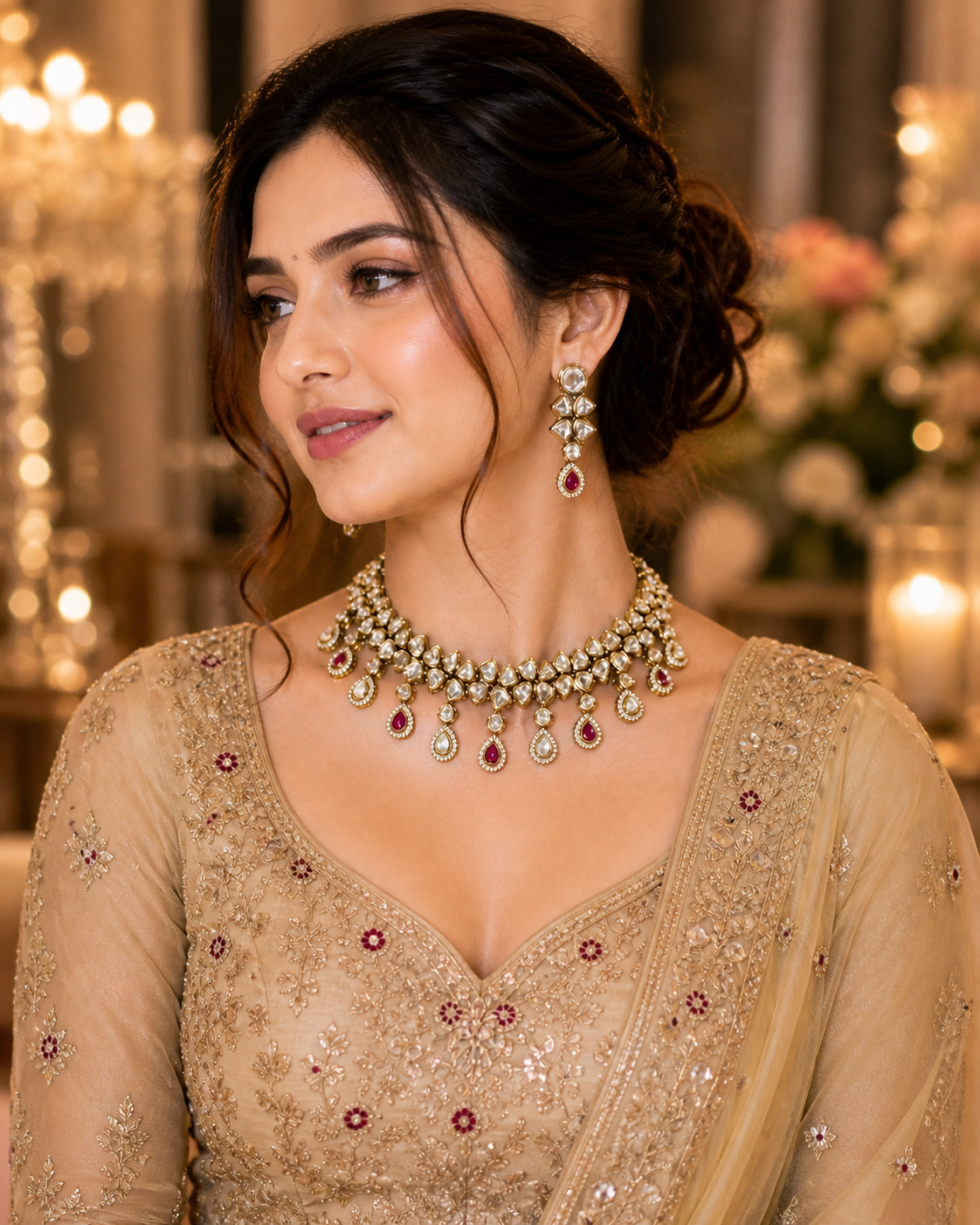 Empress Kundan Ruby Bridal Jewellery Set