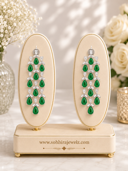 Emerald Crystal Chandelier Drop Earrings