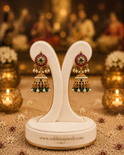 Emerald Peacock Kundan Choker Set