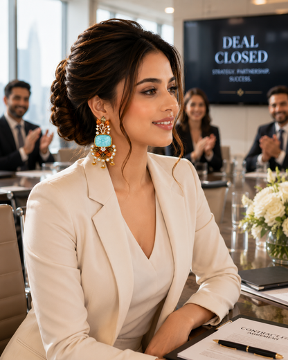 Azure Blossom Chandelier Earrings