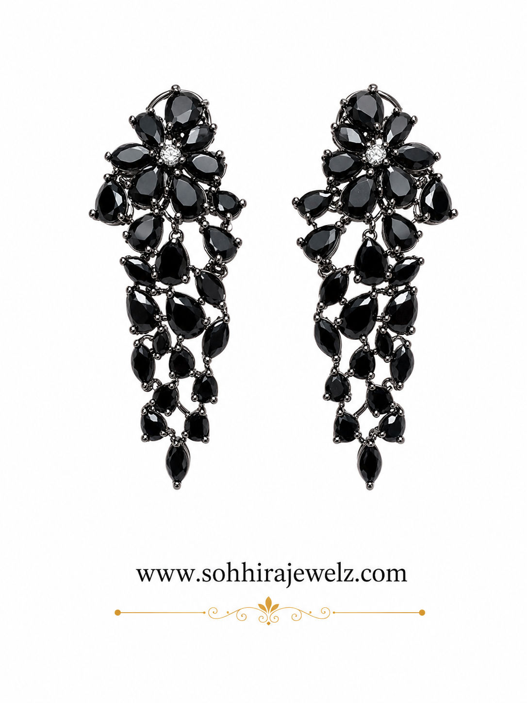 Midnight Onyx Crystal Chandelier Drops