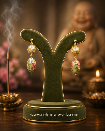 Gulbahar Meenakari Pearl Necklace & Earring Set