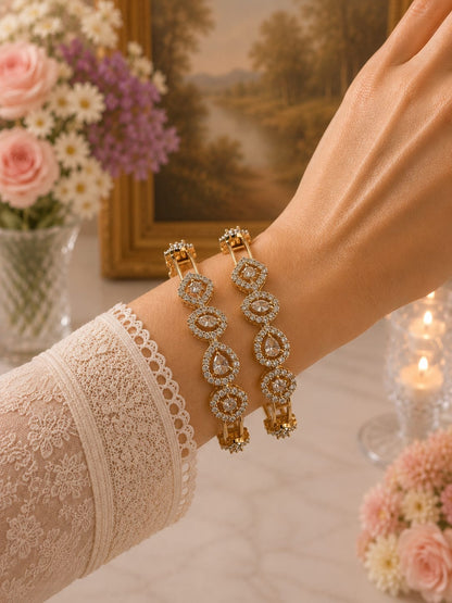 Dewdrop Polki Link Bangles