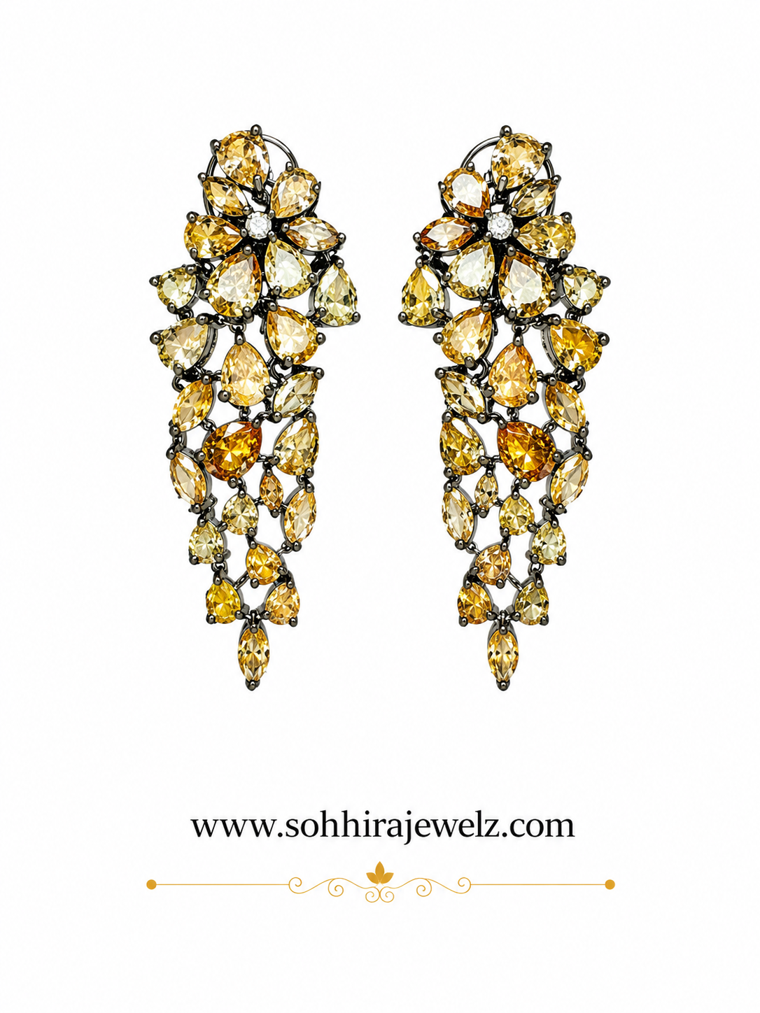 Golden Crystal Chandelier Drops