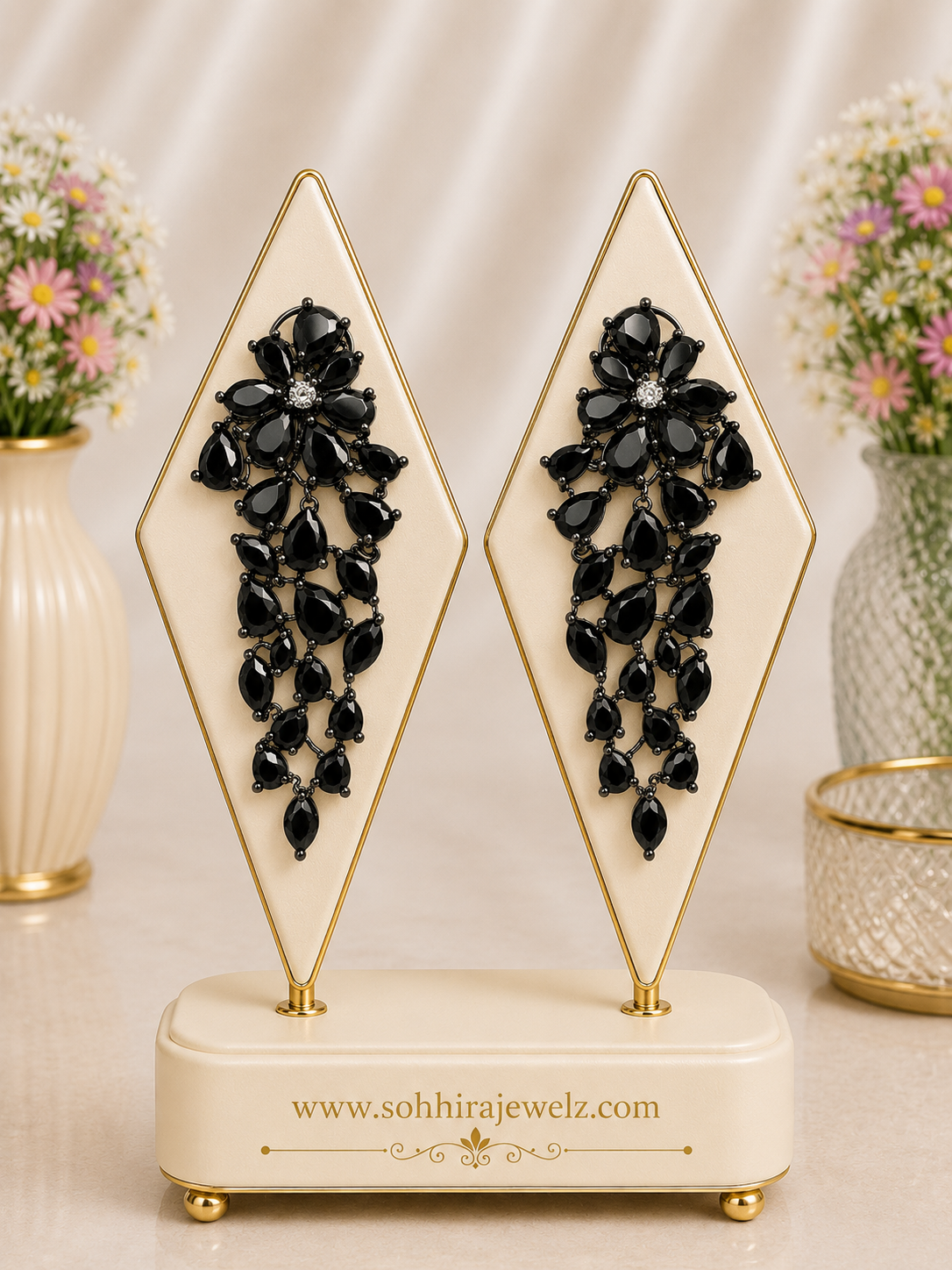 Midnight Onyx Crystal Chandelier Drops