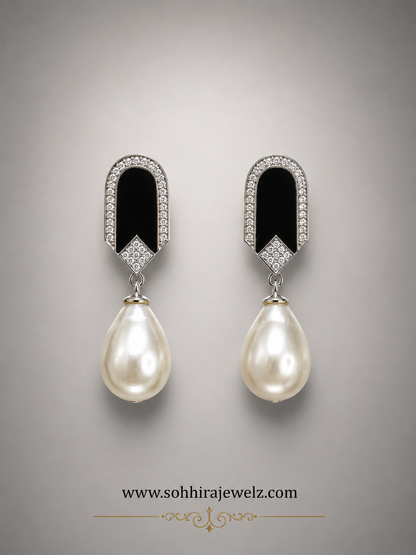 Noir Pearl Drop Earrings