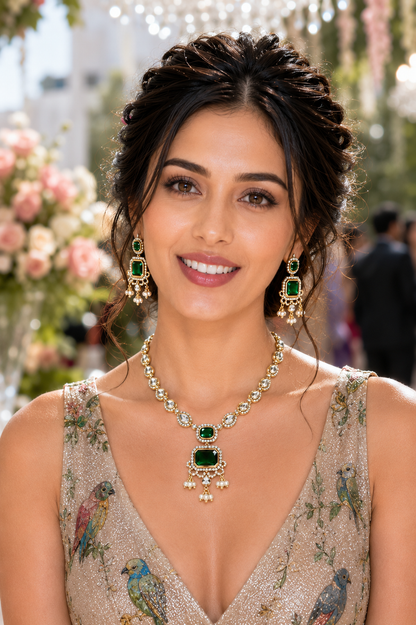 The Kensington Emerald Pendant Set