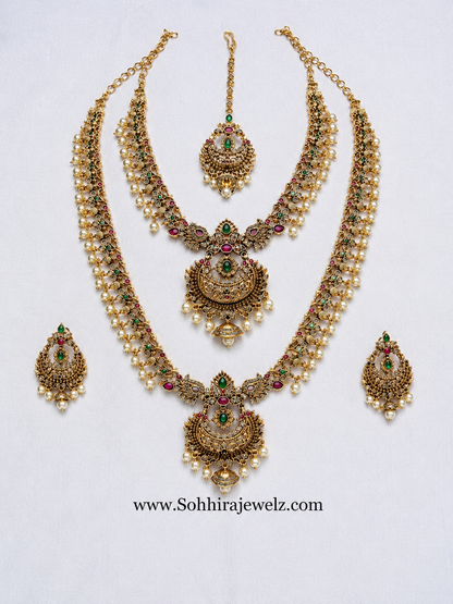 Royal Bridal Kundan Double Antique Set