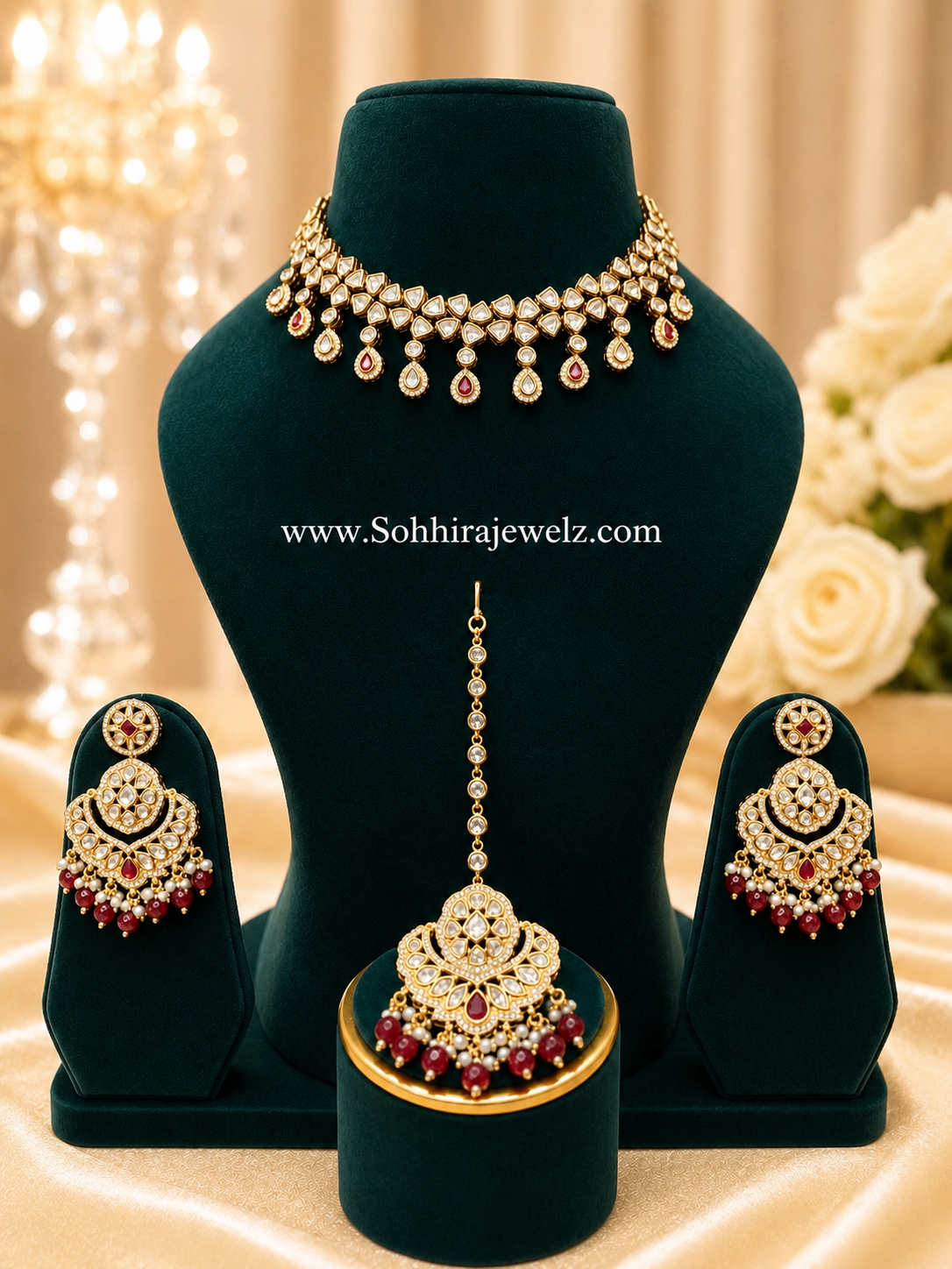 Empress Kundan Ruby Bridal Jewellery Set