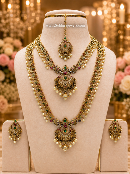 Royal Bridal Kundan Double Antique Set
