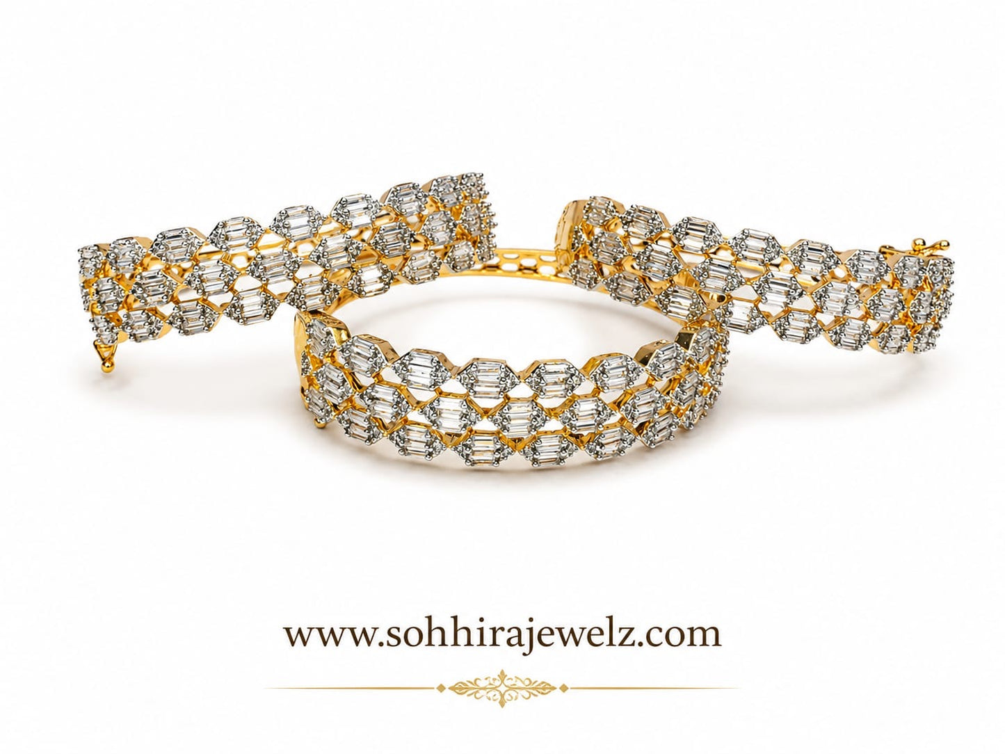 Diamond Gold Honeycomb Bracelet