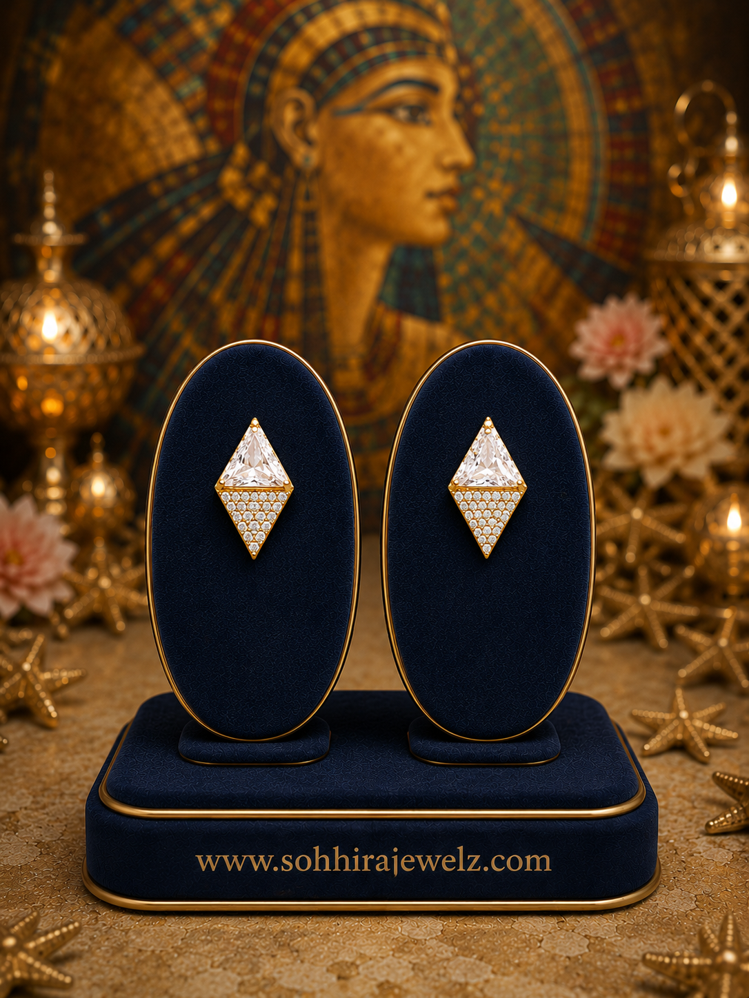 Sohhira Geometric Diamond Kite Pendant Set