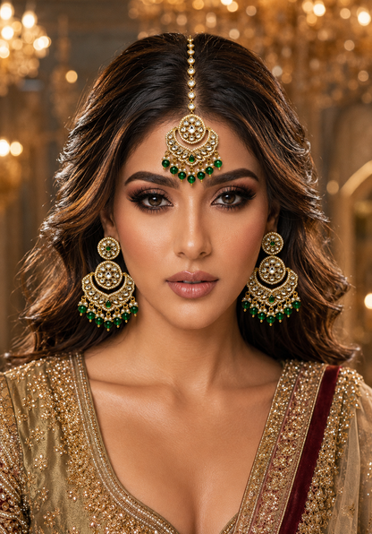 Emerald Royale Maang Tikka Set