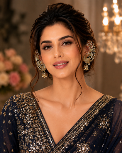 Peacock Ear Cuff Jhumka Earrings