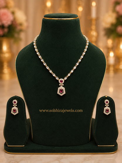 Red Crimson Sovereign Pendant Set