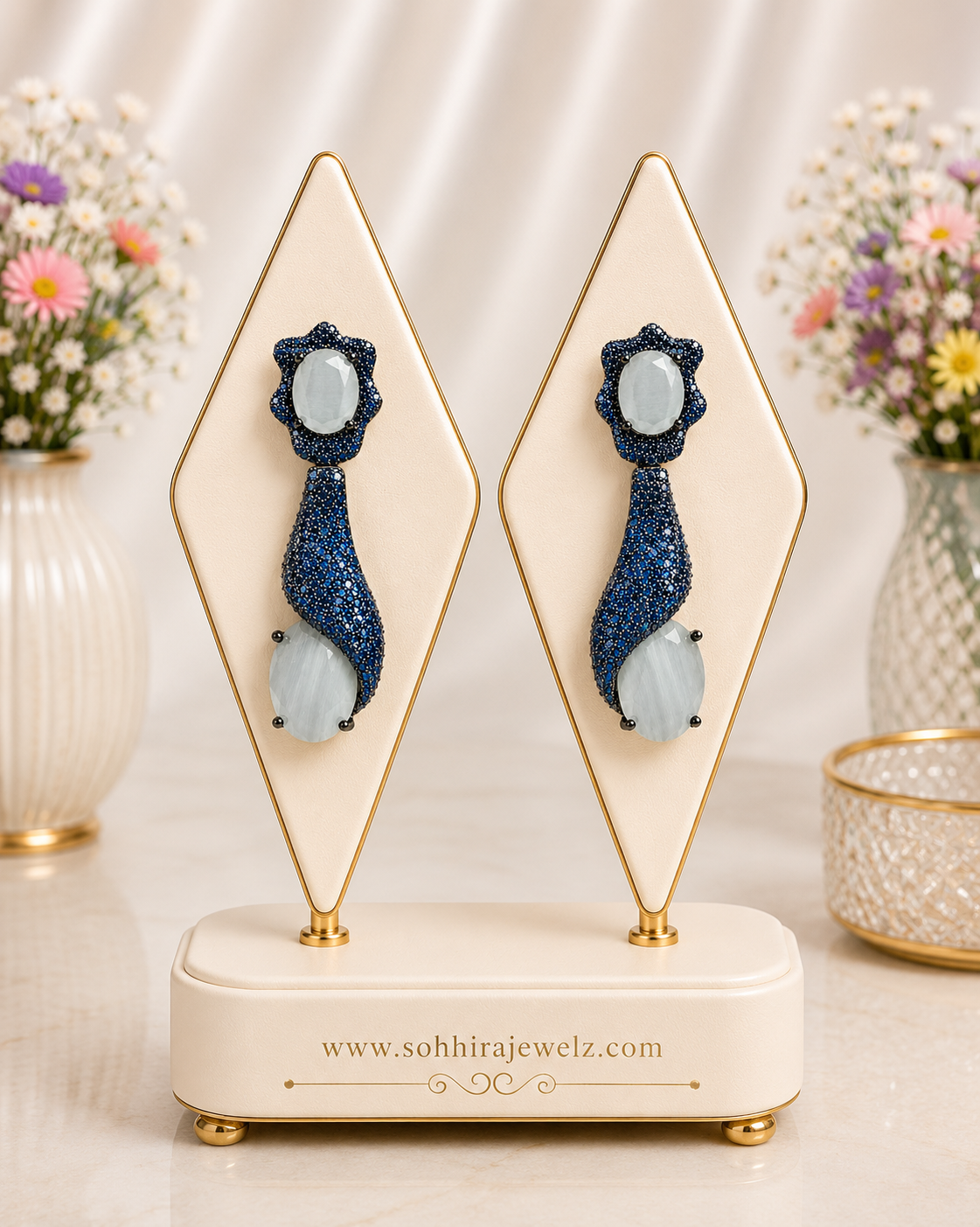 Midnight Sapphire Drop Earrings