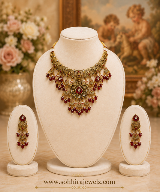 Ruby Antique Gold Necklace