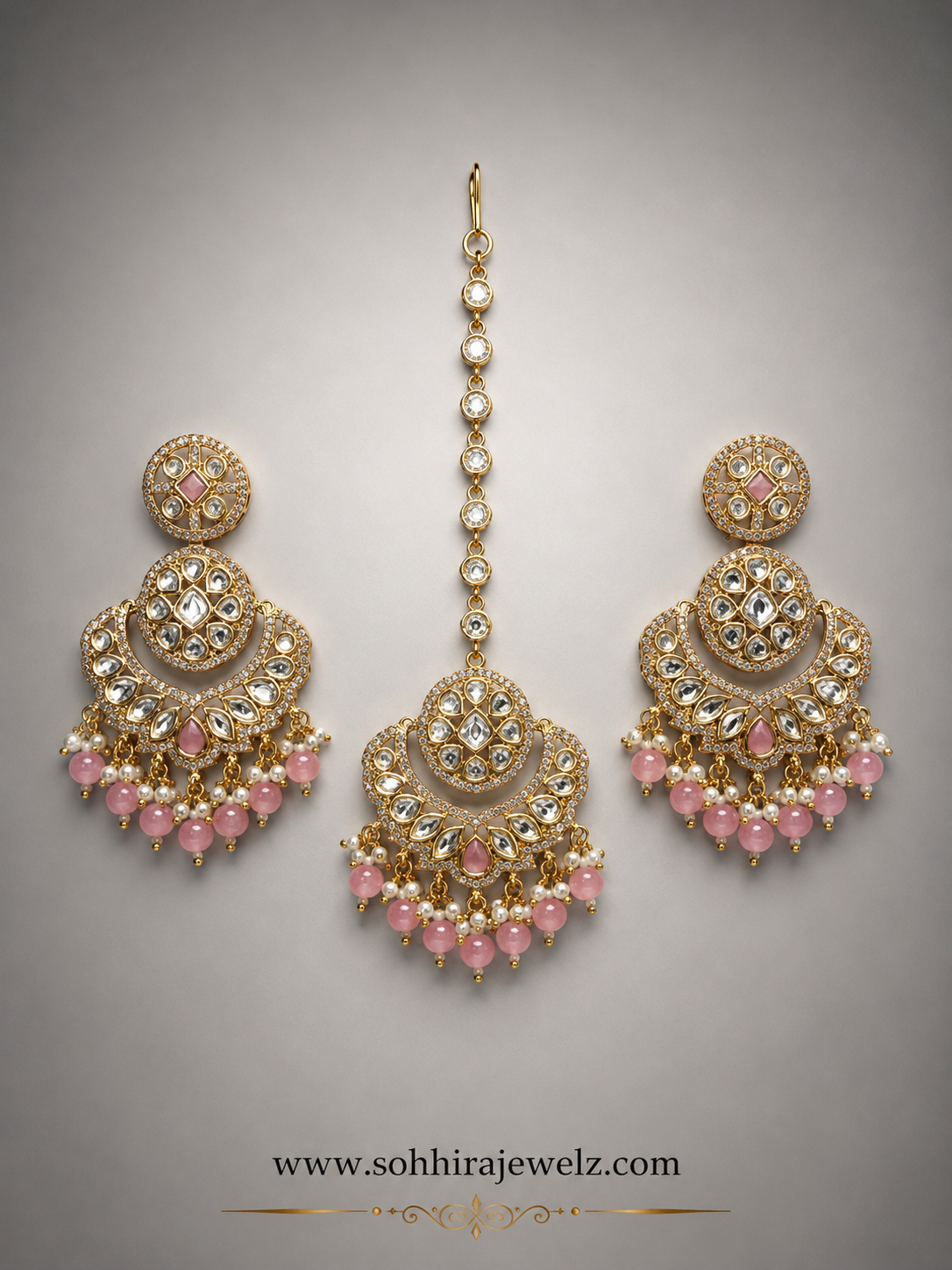 Blush Royale Maang Tikka Set