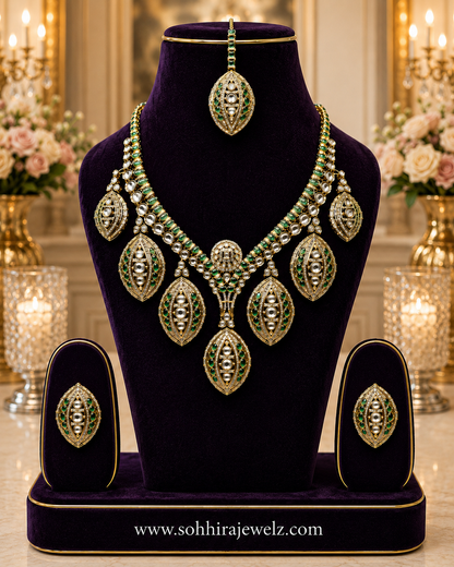 Emerald Marquise Polki Necklace