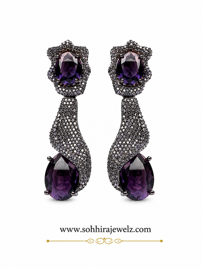 Amethyst Noir Drop Earrings