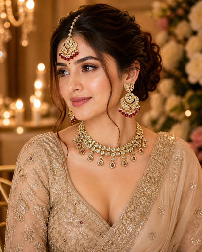Empress Kundan Ruby Bridal Jewellery Set