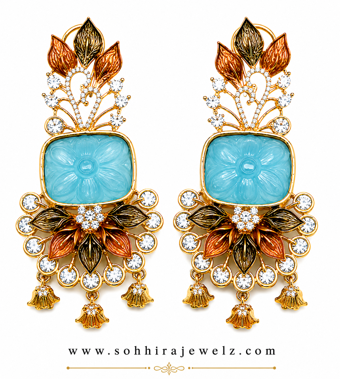 Azure Blossom Chandelier Earrings