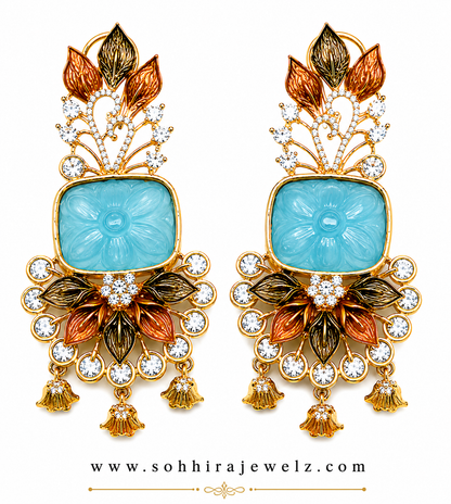 Azure Blossom Chandelier Earrings