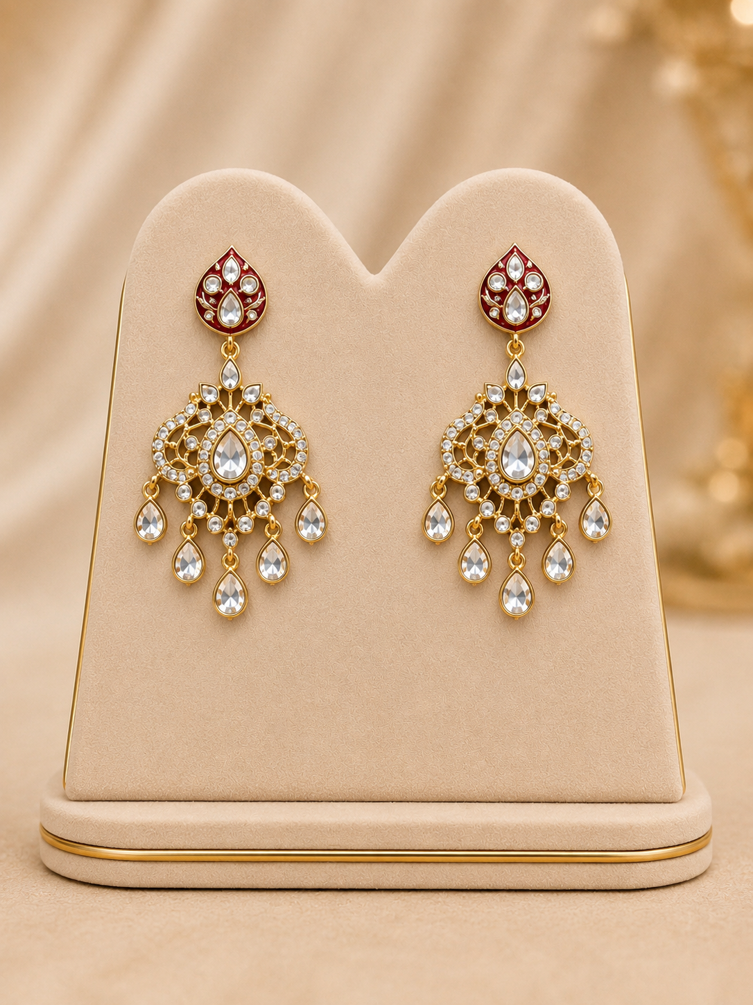 Maroon Polki Meenakari Necklace (HASLI)