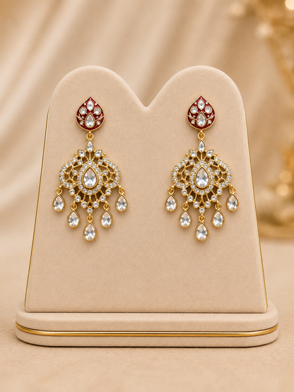 Maroon Polki Meenakari Necklace (HASLI)