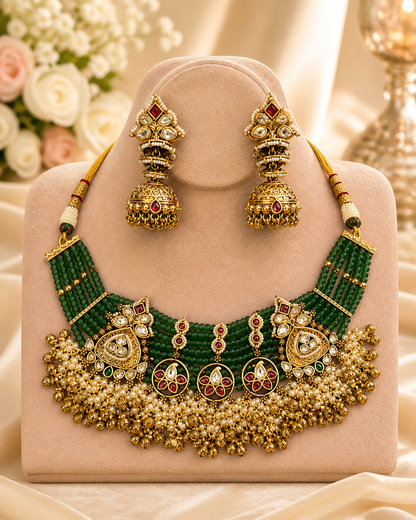 Green Kundan Choker Set