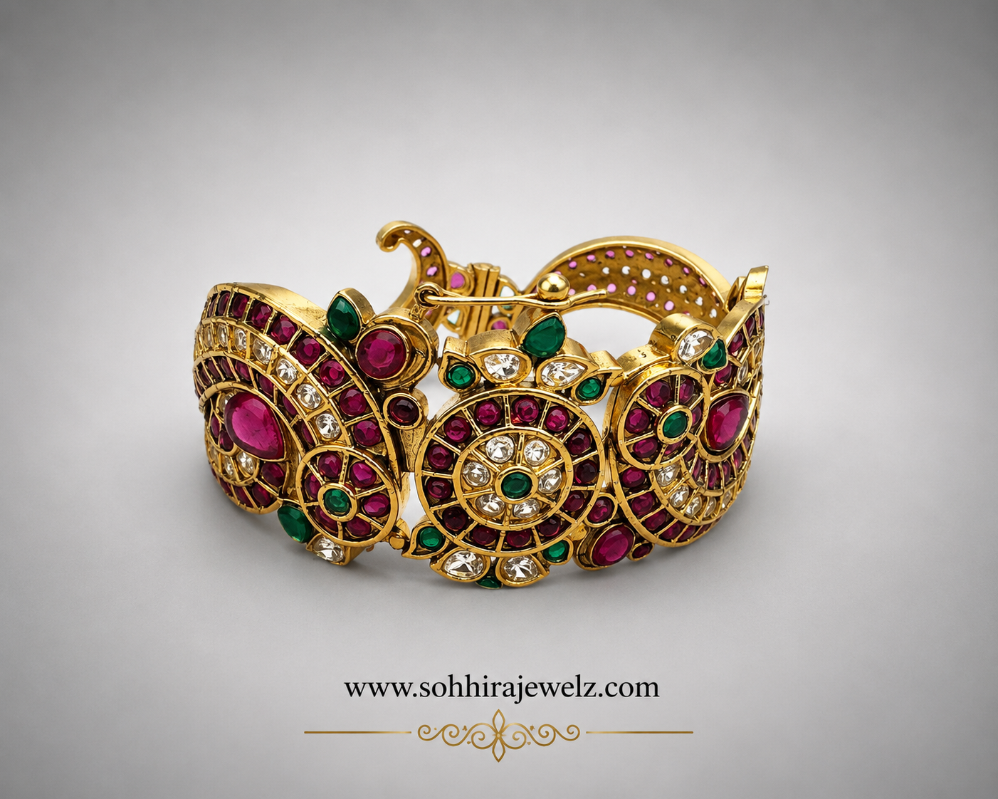 Crimson Orbit Ruby & Emerald Bracelet