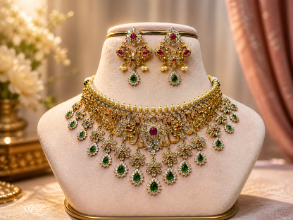 Kundan Polki Floral Choker Set