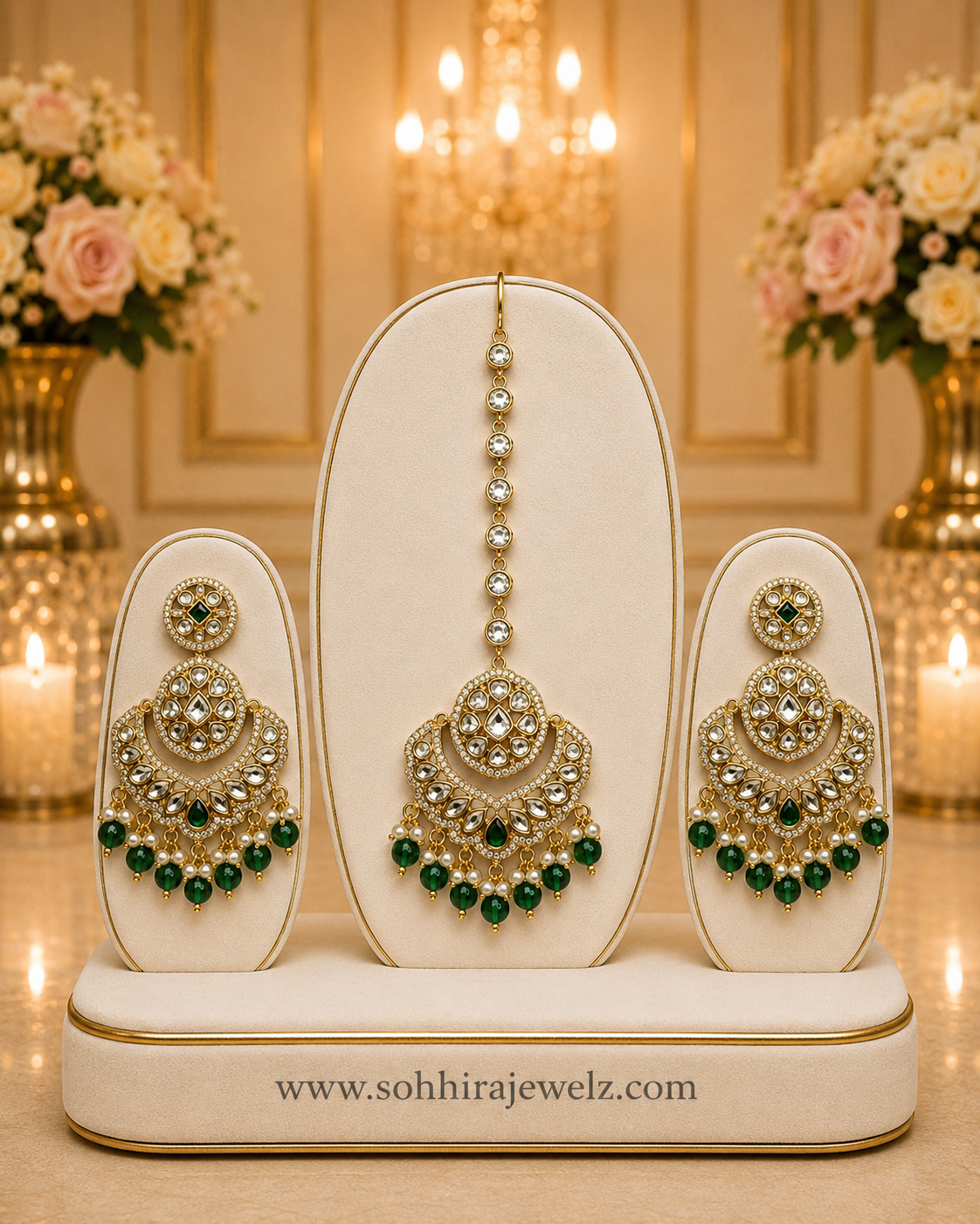 Emerald Royale Maang Tikka Set